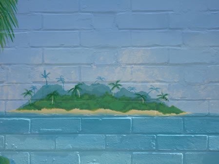 Close up of Desert Island Mural