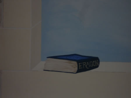 Book in Castle Window with Saphira Trompe D'Oeil