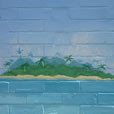 Close up of Desert Island Mural